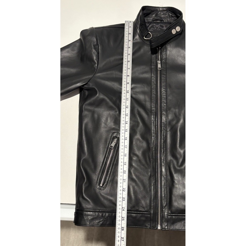 Leather Cult Handcrafted SOFT Black Genuine Leather Jacket Zippered Pockets Mint - Picture 16 of 16